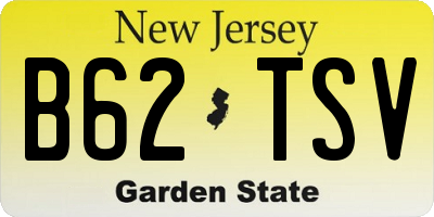 NJ license plate B62TSV
