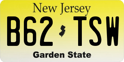 NJ license plate B62TSW