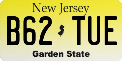 NJ license plate B62TUE