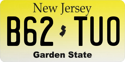 NJ license plate B62TUO