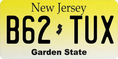 NJ license plate B62TUX