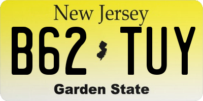 NJ license plate B62TUY