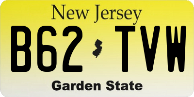 NJ license plate B62TVW