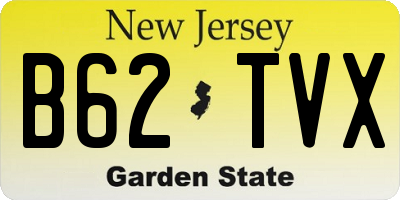 NJ license plate B62TVX