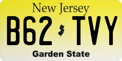 NJ license plate B62TVY