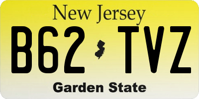 NJ license plate B62TVZ