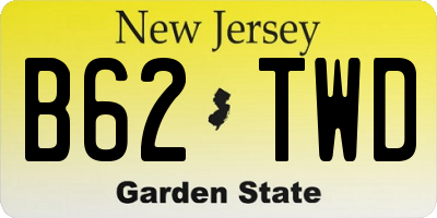 NJ license plate B62TWD