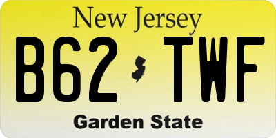 NJ license plate B62TWF