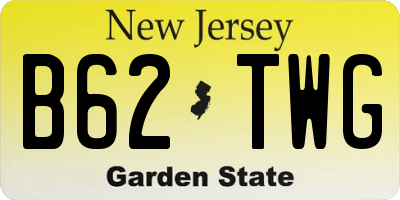 NJ license plate B62TWG
