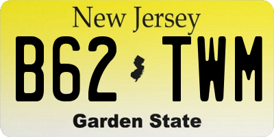NJ license plate B62TWM