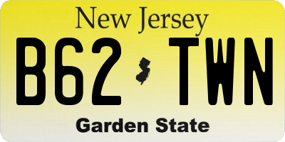 NJ license plate B62TWN