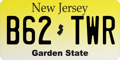 NJ license plate B62TWR