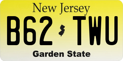 NJ license plate B62TWU