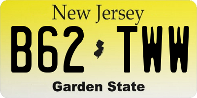 NJ license plate B62TWW
