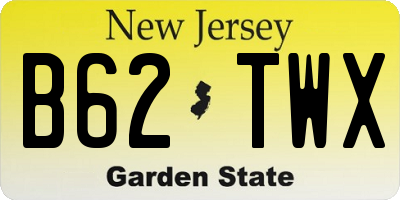 NJ license plate B62TWX