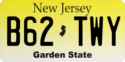 NJ license plate B62TWY