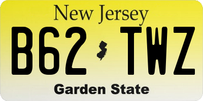 NJ license plate B62TWZ
