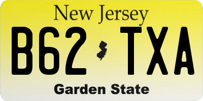 NJ license plate B62TXA