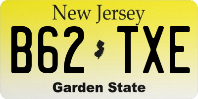 NJ license plate B62TXE