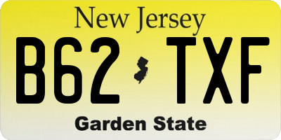 NJ license plate B62TXF