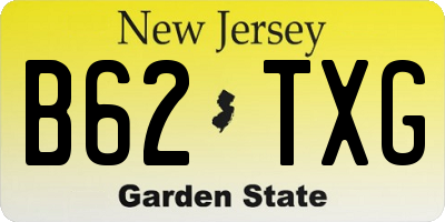 NJ license plate B62TXG
