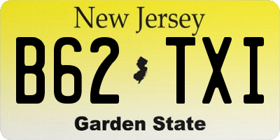 NJ license plate B62TXI