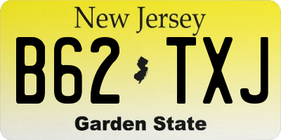 NJ license plate B62TXJ