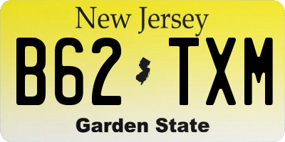 NJ license plate B62TXM