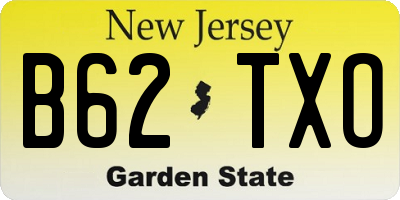 NJ license plate B62TXO