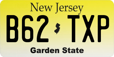 NJ license plate B62TXP
