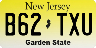 NJ license plate B62TXU