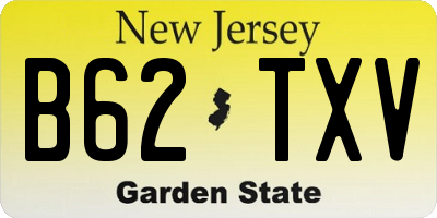 NJ license plate B62TXV