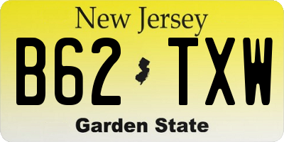 NJ license plate B62TXW