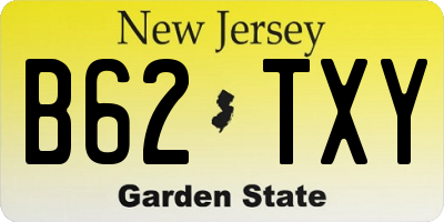 NJ license plate B62TXY