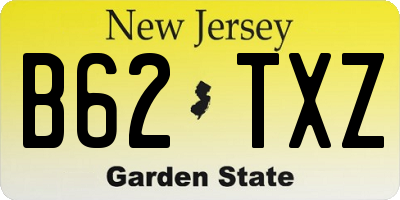 NJ license plate B62TXZ