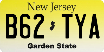 NJ license plate B62TYA