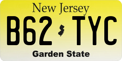 NJ license plate B62TYC