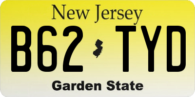 NJ license plate B62TYD