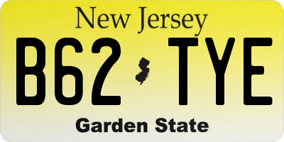 NJ license plate B62TYE
