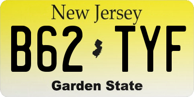 NJ license plate B62TYF