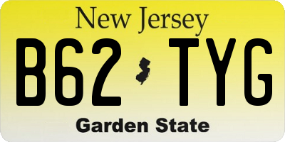 NJ license plate B62TYG