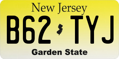 NJ license plate B62TYJ