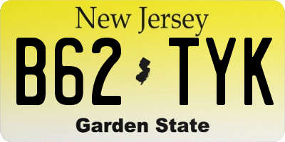 NJ license plate B62TYK