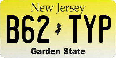 NJ license plate B62TYP