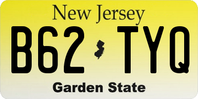 NJ license plate B62TYQ