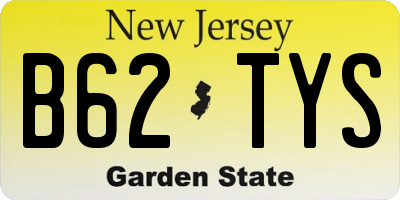 NJ license plate B62TYS