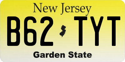 NJ license plate B62TYT