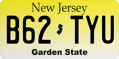NJ license plate B62TYU
