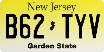 NJ license plate B62TYV