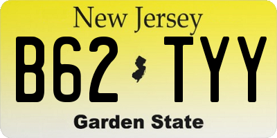 NJ license plate B62TYY